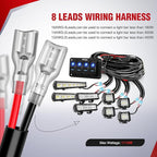 Nilight 16AWG 14AWG 12AWG LED Light Bar Wiring Harness Kit 12V On/Off 4 Gang Rocker Switch Panel Power Relay Blade Fuse 5Pin Toggle Switches for Cars Boat ATV Trucks-8 Leads