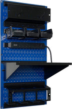 Wall Control Power Tool Storage Organizer Kit Cordless Drill Holder Charging Station Rack 16” x 32” Metal Pegboard Organizati