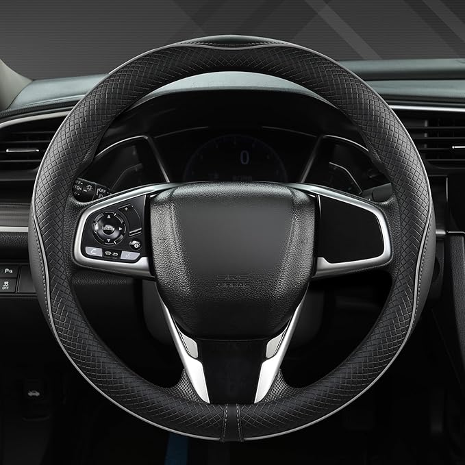 West Llama Microfiber Leather Car Steering Wheel Cover for Honda Accord Civic CR-V HR-V Pilot Fit Passport Odyssey,Sport Styl