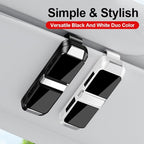 Universal Car Sun Visor Double-Layer Glasses Holder,Practical Visor Sunglasses Holder Clip,Space-Saving Car Interior Accessory,car Sunglass Holder that Can Hold Two Pairs of Glasses (White)