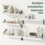 Floating Shelves, 8 Inch Deep Rustic Wood Wall Storage, 36W x 8D Wall Shelves Set of 2, Heavy Duty Metal Brackets, Industrial