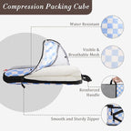 U+U 10 Set Compression Packing Cubes - Ultralight Travel Organizers with Laundry Bag and Cosmetic Bag, Space-Saving Suitcase 