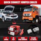 0 Gauge 30 FT Heavy Duty Jumper Cables for Car Battery, 1000Amp Quick Connect Booster Cables for Jump Starting Dead or Weak Batteries, Suitable for 8L Gas & 6L Diesel, Carrying Bag Included