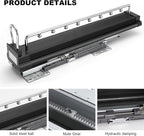 Heavy Duty Pull Out Clothes Rail - Extendable Steel Closet Rod Hanger Rack with Buffer System, Adjustable Storage Solution fo