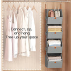 Homsorout Hanging Closet Organizer 4 Tier - Clothes Hanging Shelves, Space-Saving Closet System, Fabric Storage Bins Bedroom 