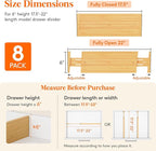 Lifewit 6" High 8 Pack Bamboo Drawer Dividers 45-55cm/17.5-22" Adjustable Wooden Drawer Organizer for Clothes/Utensils, Expan