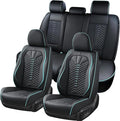 Coverado Leather Seat Covers, Car Seat Covers Full Set, Nappa Leather Seat Covers for Cars, Car Seat Protector Waterproof, Bl
