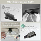 SEAMETAL Sunglass Holder for Car Visor Metal Sunglasses Clip, One-Hand Operation,Heavy Duty Universal Eyeglass Holder for Sun Visor,Secure Fit for Most Glasses,Car Accessories Organizer (2 PACK Black)