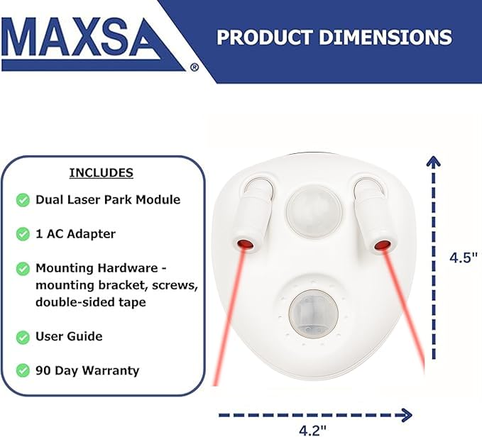 Maxsa 37314-W-RS Dual Parking Aid with Light