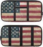 Vintage American Flag Sun Visor Storage Bag Vehicle Visor Storage Pouch Multi-Pocket Car Storage Pouch Holder Fits Most Cars,SUVs,Jeeps,Trucks