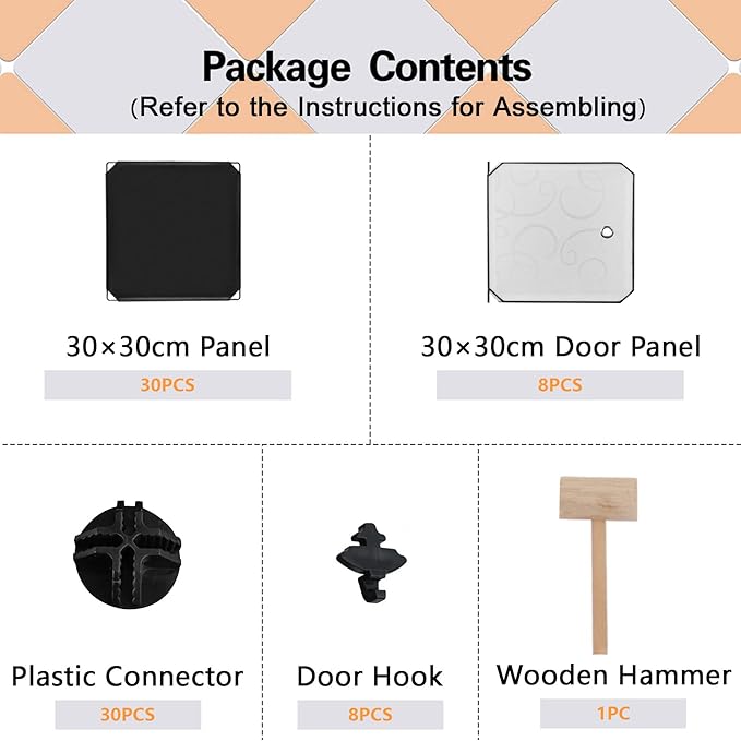 C&AHOME Cube Storage Organizer with Doors, 8-Cube Shelves, Closet Cabinet, DIY Plastic Modular Bookshelf, Storage Shelving Id