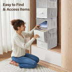 Pipishell 6-Shelf Hanging Closet Organizer with 2 Separable 3-Tier Shelves, 3 Drawers & Side Pockets Closet Organizers and St