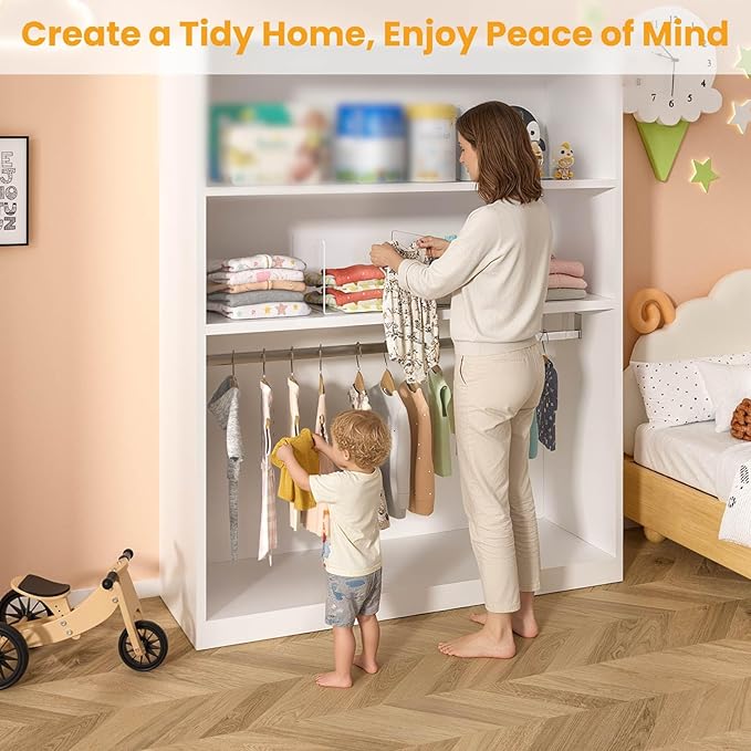Shelf Dividers for Closet Organization – Acrylic Clear Sturdy Dividers to Keep Clothes, Sweaters & Purses Upright, Free-Stand