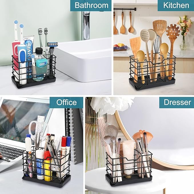 Toothbrush Holders for Bathrooms, Stainless Steel Bathroom Toothbrush Holder Kids Electric Tooth Brush Holder and Toothpaste 