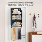 Homsorout Over the Door Hat Rack - 3-Layer Design Hat Organizer Holds 30-36 Hats with 10 Hooks, Ideal Hat Rack for Door, Over