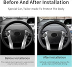 Hand-Stitch Steering Wheel Cover with Microfiber Leather & Carbon Fiber Leather Fit for Toyota Prius V 2012 2015/Prius C 2012 2015 2017/Prius 2010 2012/Prius Plus Prius Plug-in Hybrid 2013