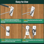 40 Pcs 8"/20CM Stainless Steel Wall Mounted Hooks with Protective Caps and Screws, Coat Bag Hat Utility Hook, Garage Tools St
