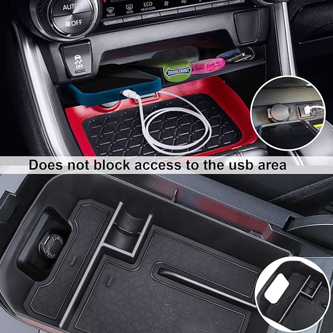 Upgraded Center Console Organizer Compatible with Toyota RAV4 2025 2024 2023 2022 2021 2020 2019 Interior Accessories, Gear Shift Storage Tray Drivers Side Cubby Drawer Storage Box - 3pcs