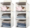 2 Packs Hanging Closet Organizer Storage, 3-Shelf Hanging Shelves for Closet, Closet Clothes Organizer and Storage with Side 