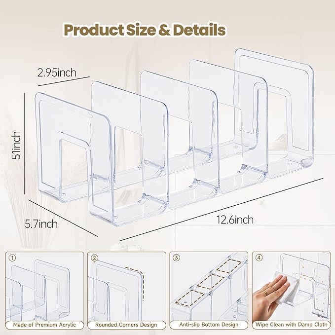 Clear Acrylic Kids Shoe Rack for Closet Organizers and Storage | 4 Pack Small Shoe Rack 4 Sections Toddler Baby Shoe Storage 
