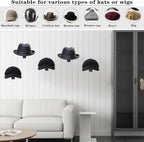 6 Pcs Metal Hat Display and Holder, Wall Mounted Slatwall Rack Organizer for Baseball Caps, Beanies, Wigs, for Home and Retai