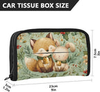 Car Tissue Holder Car Visor Organizer Tissue Box Holder for Car Sun Visor Organizer with Car Vehicle Accessories Essentials Interior for Women Men Christmas Fox Bunny Holly Leaf Green