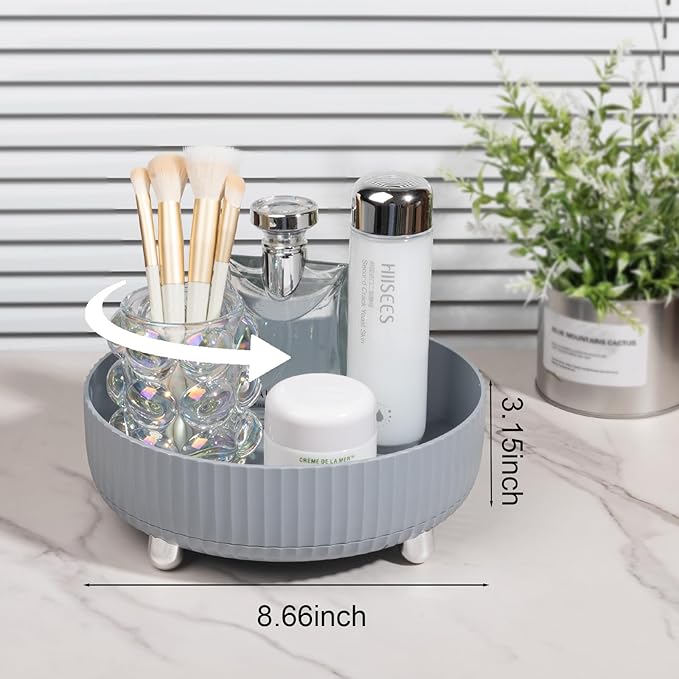 Anyoifax Makeup Perfume Organizer Tray 360 Degree Rotating Lazy Susan Skincare Lotion Organizer Spinning Cosmetics Storage fo