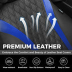 FLORICH Front Car Seat Covers, Leather Seat Covers for Cars, Waterproof Car Seat Protector Breathable, Front Seat Covers for 