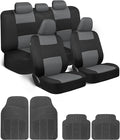 BDK PolyPro Car Seat Covers Full Set Combo with Front and Rear Waterproof All -Weather Car Floor Mats - Universal Fit Automot