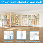 Ulif E13C Max Heavy Duty Closet Organizer System，Freestanding Clothing Racks for Hanging Clothes，Adjustable Garment Rack 86" 