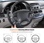 Aimato Customized Steering Wheel Cover for Honda Accord 2003-2007/Odyssey 2005-2010,Thin,Anti-Slip,Scratch-Resistant Exclusive Car Accessory for Honda,Nappa Black