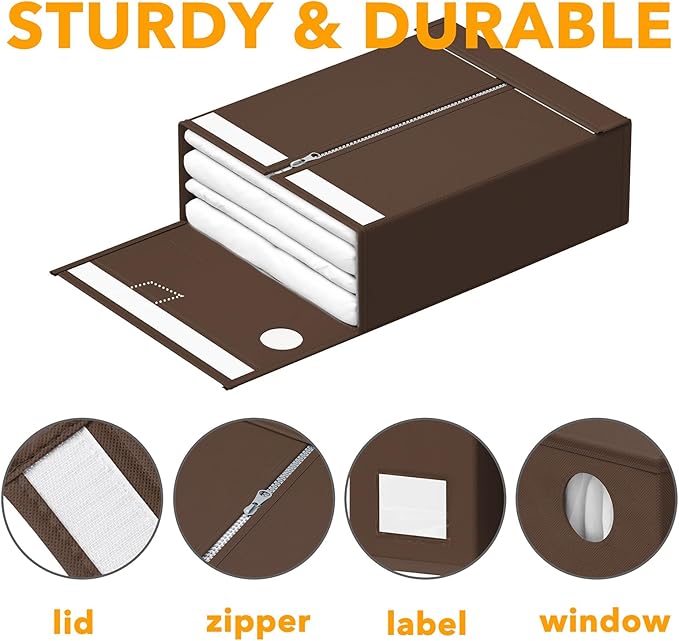 SpaceAid 9 Pack Bed Sheet Organizers and Storage, Foldable Sheet Organizer with Window for Linen Closet, Set Folder Keeper fo