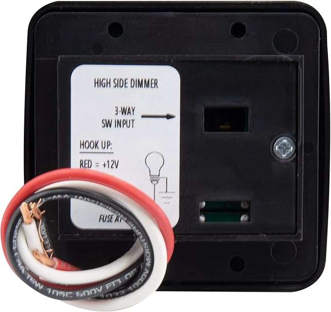 12 Volt DC Dimmer Switch for LED, Halogen, Incandescent - RV, Auto, Truck, Marine, and Strip Lighting (Large Slider, Black)