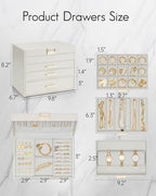 Vlando 4 Layer Large Jewelry Box - Jewelry Holder Organizer, Jewelry Box Organizer for Drawer Necklace Ring Bracelet and Watc