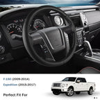 Steering Wheel Cover for Ford F150 2009-2014/ Ford Expedition 2015-2017, Car Steering Wheel Cover Protector Accessories for Ford (Black)