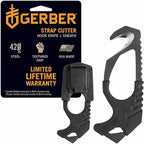 Gerber Gear Seatbelt Strap Cutter Escape Tool with Lanyard Hole and Glass Breaker, Made in USA, Black, 5 x 2.5 x 1 inches Poc