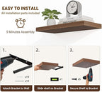 36 Inch Floating Shelves, 36"x9.25"x1.5" Inch Deep Floating Shelves for Wall, Wooden Shelves for Bathroom, Bedroom, Living Ro