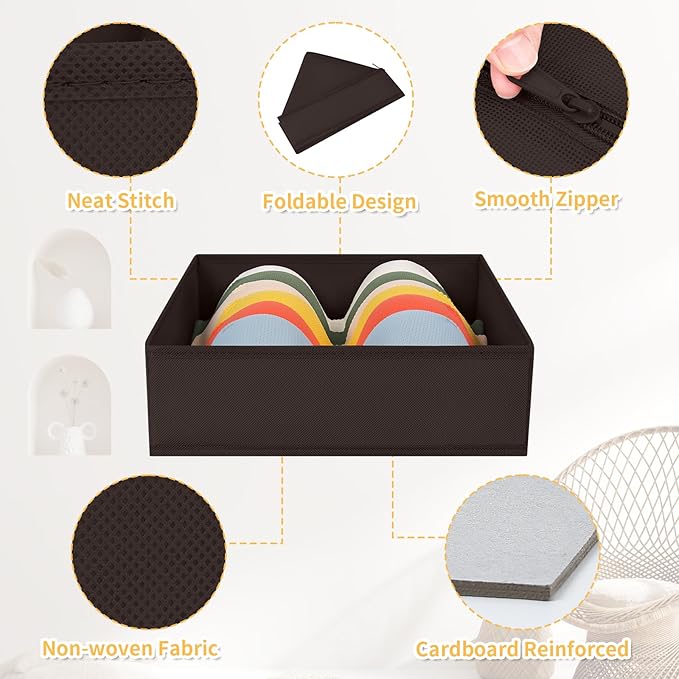 DIMJ Drawer Organizer Clothes, 12 Pack Underwear Organizer, Foldable Closet Organizers, Sock Organizer Bra Organizer, Fabric 