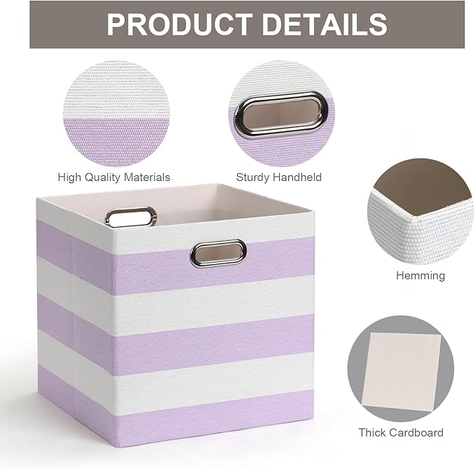 Posprica Storage Bins Storage Cubes,13×13 Collapsible Storage Boxes Containers Organizer Baskets for Nursery,Office,Closet,Sh