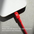 Beats USB-C to Lightning Woven Cable Fast Charging Durable/Tangle-Free Compatible Charger for Apple Devices with Lightning Po