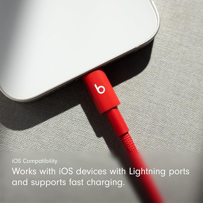 Beats USB-C to Lightning Woven Cable Fast Charging Durable/Tangle-Free Compatible Charger for Apple Devices with Lightning Po