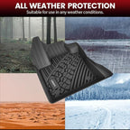 LASFIT Floor Mats for Jeep Compass 2017-2025 2026 All Weather TPE Custom Fit Car Mats Floor Liners 1st & 2nd Row, Black
