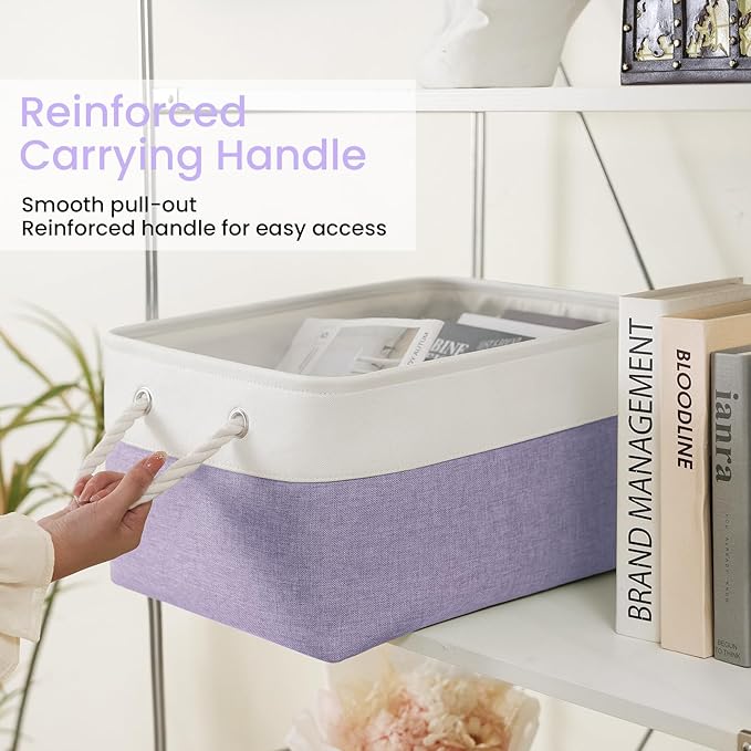 Large Storage Baskets- 15.7x11.8x8.26 inch Storage Bins for Shelves and Closet Organizing, Foldable Fabric Bin for Home Organ