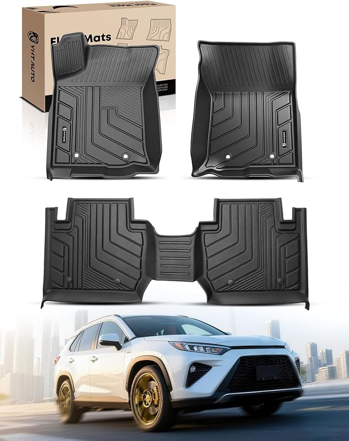 YHTAUTO Floor Mats Fit 2016-2023 Toyota Tacoma Access Cab, TPE All Weather Car Mats Waterproof Anti-Slip Odorless Floor Liner, Interior Car Accessories Front & 2nd Row Liner