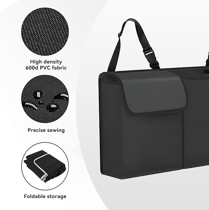 Car Trunk Organizer, Waterproof Collapsible Cargo Bag with 4 Pockets,Backseat Hanging Large Storage with Adjustable Straps, St