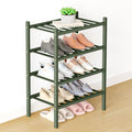 Smiry Bamboo Shoe Rack for Closet, 4 Tier Small Wooden Stackable Shoe Organizer, Free Standing Shoes Storage Shelf for Entryw