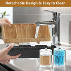 GFWARE Bathroom Toothbrush Holder Set with 2 Pack Qtip Holder Dispenser - 7 Slots Kids Bathroom Accessory Sets with Drainage,