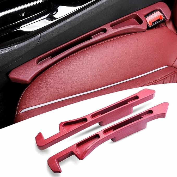 Car Seat Gap Filler for Women, Seat Gap Filler Organizer Plug with Storage Slot, Car Accessories for Women, Cute Car Organizer Decor Accessories for Car Accessories Interior, Car Essentials Gift,Red