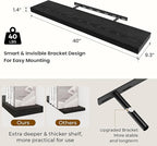 Dreamland 40 Inch Long Floating Shelves in White,9.3 Inch Deep Floating Shelf for Wall,Large Display & Storage Shelf, Wall Sh