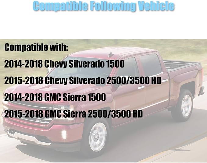 AUCERAMIC Chrome Top Half Mirror Cover Caps Fit for 2014-2018 Chevy Silverado 1500 2500HD 3500HD GMC Sierra 1500 2500HD 3500HD
